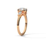 Three Stone 2.50 Carat Round & Baugette Cut Diamond Engagement Ring for Women – Elegant Bridal Jewelry - Image 9
