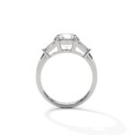 Three Stone 2.50 Carat Round & Baugette Cut Diamond Engagement Ring for Women – Elegant Bridal Jewelry - Image 2