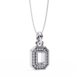 Round Cut Halo Octagon Pave Diamond Pendant Necklace – Elegant Fine Jewelry - Image 2