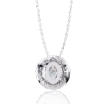 Oval Cut Diamond Cluster Halo Pendant Necklace – Classic Modern Jewelry - Image 6