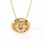 Oval Cut Diamond Cluster Halo Pendant Necklace – Classic Modern Jewelry - Image 9