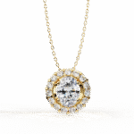 Oval Cut Diamond Cluster Halo Pendant Necklace – Classic Modern Jewelry - Image 7