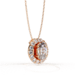 Oval Cut Diamond Cluster Halo Pendant Necklace – Classic Modern Jewelry - Image 13