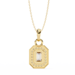 Emerald Cut Diamond Halo Pendant – Elegant Fine Jewelry - Image 12