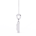 Emerald Cut Diamond Halo Pendant – Elegant Fine Jewelry - Image 4