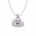 Emerald Cut Diamond Halo Pendant – Elegant Fine Jewelry - Image 6