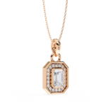 Emerald Cut Diamond Halo Pendant – Elegant Fine Jewelry - Image 15