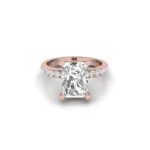 2.16 Carat Radiant Cut Solitaire Diamond Engagement Ring with Round Side Stones – Elegant Bridal Ring - Image 9