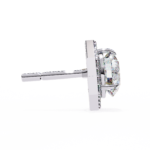 2.10 Carat Round Cut Halo Diamond Stud Earrings With Hexa Frame - Everyday Fine Jewelry - Image 4