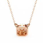 Round Brilliant Cut Diamond Halo Pendant with Cushion Frame - Elegant Designer Jewelry - Image 18