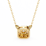 Round Brilliant Cut Diamond Halo Pendant with Cushion Frame - Elegant Designer Jewelry - Image 11