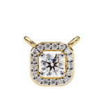 Round Brilliant Cut Diamond Halo Pendant with Cushion Frame - Elegant Designer Jewelry - Image 20