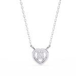 Round Brilliant Cut Diamond Halo Pendant with Heart Frame - Modern Fine Jewelry - Image 6