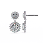 1.50 Carat Round Cut Diamond Drop & Dangle Earring - Fine Jewelry - Image 2