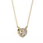 Round Brilliant Cut Diamond Halo Pendant with Heart Frame - Modern Fine Jewelry - Image 8