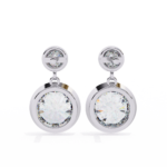 2.00 Carat Round Cut Bezel Set Diamond Drop Earrings – Modern Fine Jewelry - Image 5