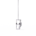 1.15 Carat Round Cut Diamond Halo Pendant with Marquise Frame - Modern Fine Jewelry - Image 4