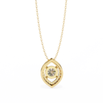 1.15 Carat Round Cut Diamond Halo Pendant with Marquise Frame - Modern Fine Jewelry - Image 13