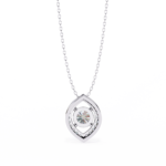 1.15 Carat Round Cut Diamond Halo Pendant with Marquise Frame - Modern Fine Jewelry - Image 6