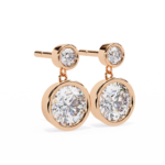 2.00 Carat Round Cut Bezel Set Diamond Drop Earrings – Modern Fine Jewelry - Image 13