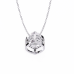 1.15 Carat Round Cut Diamond Halo Pendant with Marquise Frame - Modern Fine Jewelry - Image 7