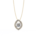 1.15 Carat Round Cut Diamond Halo Pendant with Marquise Frame - Modern Fine Jewelry - Image 8