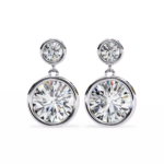 2.00 Carat Round Cut Bezel Set Diamond Drop Earrings – Modern Fine Jewelry