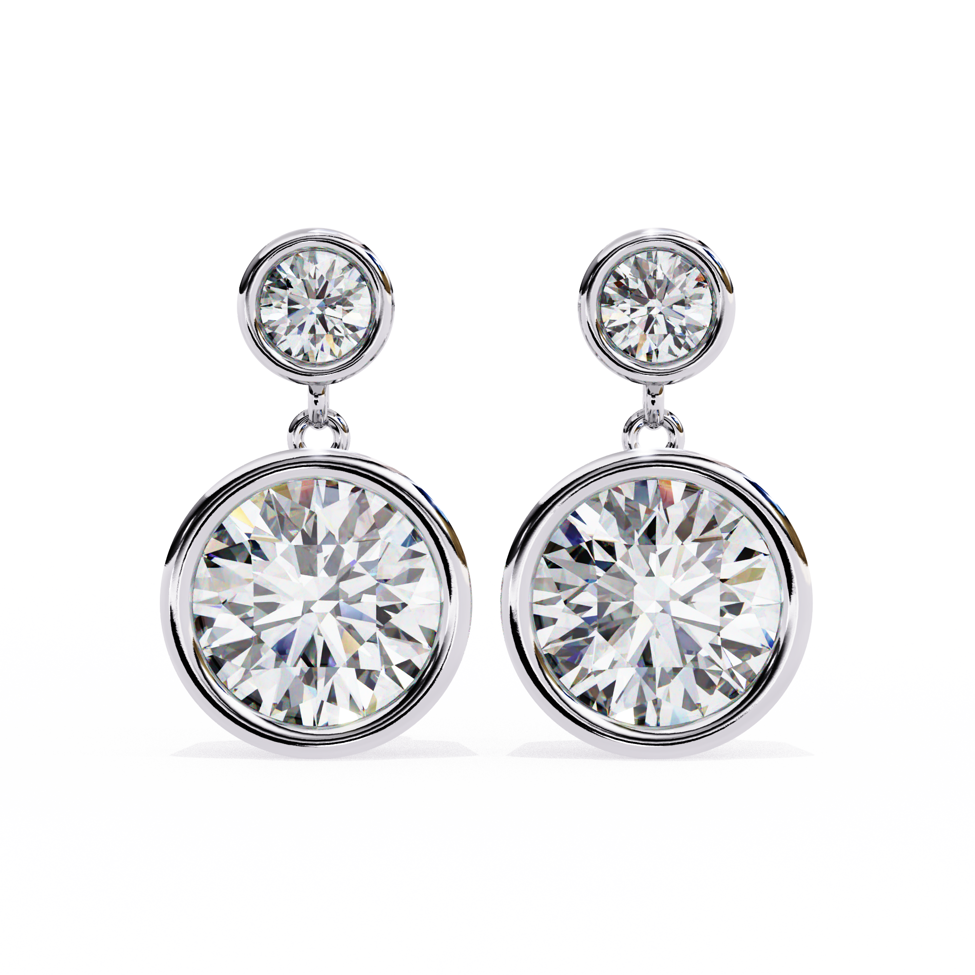 44_5_d2702dee-0e0c-46dc-91d7-622dc298f5d6 2.00 Carat Round Cut Bezel Set Diamond Drop Earrings – Modern Fine Jewelry - Image 1
