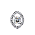 1.15 Carat Round Cut Diamond Halo Pendant with Marquise Frame - Modern Fine Jewelry
