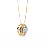 1.15 Carat Round Cut Diamond Halo Pendant with Marquise Frame - Modern Fine Jewelry - Image 9