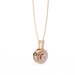 Round Cut Cluster Diamond Pendant Necklace with Double Halo –  Elegant Fine Jewelry - Image 14