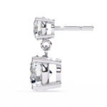 3.20 Carat Round Cut Diamond Two-Stone Drop Earrings – Elegant Jewelry Collection - Image 3