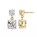 3.20 Carat Round Cut Diamond Two-Stone Drop Earrings – Elegant Jewelry Collection - Image 8