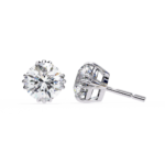2.80 Carat Round Cut Diamond Solitaire Stud Earrings – Elegant Everyday Jewelry - Image 3