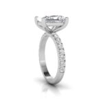 2.16 Carat Radiant Cut Solitaire Diamond Engagement Ring with Round Side Stones – Elegant Bridal Ring - Image 4