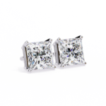 3.00 Carat Princess Cut Diamond Stud Earrings - Luxury Classic Jewelry - Image 2