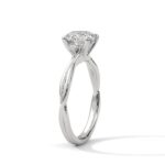 2.00 Carat Round Cut Four-Prong Swirl Solitaire Diamond Engagement Ring - Fine Jewelry - Image 3