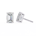 2.40 Carat Emerald Cut Diamond Solitaire Stud Earrings – Elegant Modern Jewelry - Image 3