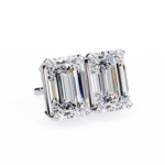 2.40 Carat Emerald Cut Diamond Solitaire Stud Earrings – Elegant Modern Jewelry - Image 2
