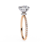 1.36 Carat Round Cut Hidden Halo Diamond Engagement Ring with Round Side Stones – Elegant Bridal Ring - Image 11