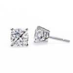 2.30 Carat Cushion Cut Diamond Stud Earrings - Modern Jewelry - Image 3