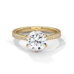 Elegant 2.22 Carat Round Cut Six-Prong Diamond Solitaire Ring With Round Side Stones – Perfect for Engagements - Image 4