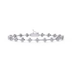 Round Cut Diamond Floral Tennis Bracelet – Elegant Diamond Jewelry