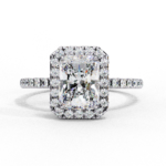 2.38 Carat Radiant Cut Halo Diamond Engagement Ring for Women – Luxury Bridal Jewelry