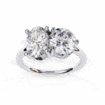 Toi et Moi 2.00 Carat Oval & Round Cut Diamond Engagement Ring – Two Stone Bridal Jewelry - Image 2