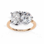 Toi et Moi 2.00 Carat Oval & Round Cut Diamond Engagement Ring – Two Stone Bridal Jewelry - Image 10