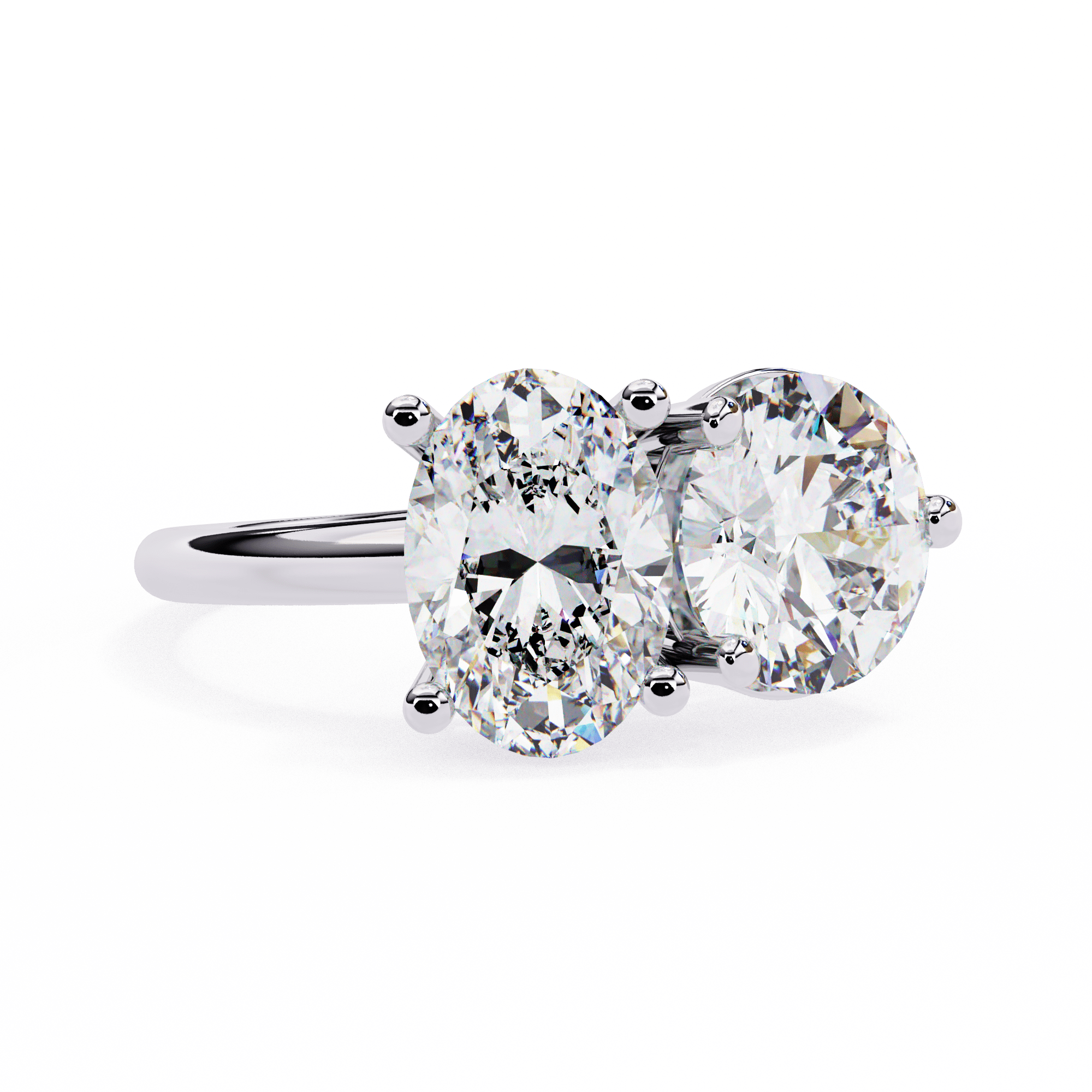 CAD-080_2_c1d52ce6-5fe4-4d5f-bed7-064462c17136 Toi et Moi 2.00 Carat Oval & Round Cut Diamond Engagement Ring – Two Stone Bridal Jewelry - Image 1