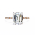 1.86 Carat Emerald Cut Hidden Halo Diamond Engagement Ring With Round Side Stones for Women – Luxury Bridal Jewelry - Image 9