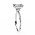 1.86 Carat Emerald Cut Hidden Halo Diamond Engagement Ring With Round Side Stones for Women – Luxury Bridal Jewelry - Image 4