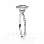 1.36 Carat Marquise Cut Hidden Halo Diamond Engagement Ring with Round Side Stones – Elegant Bridal Ring - Image 4